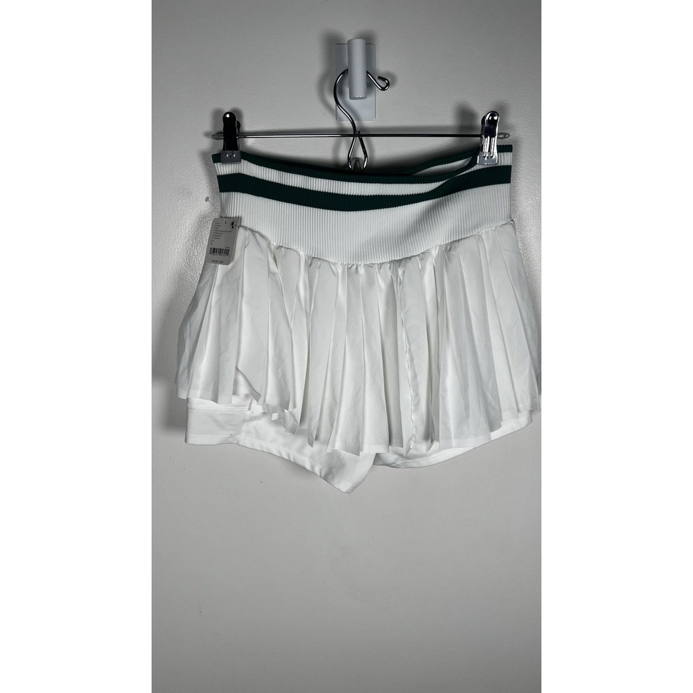 Free People Movement‎ Sultry Tennis Athletic Skort Skirt Large White & Green NEW - Picture 4 of 12